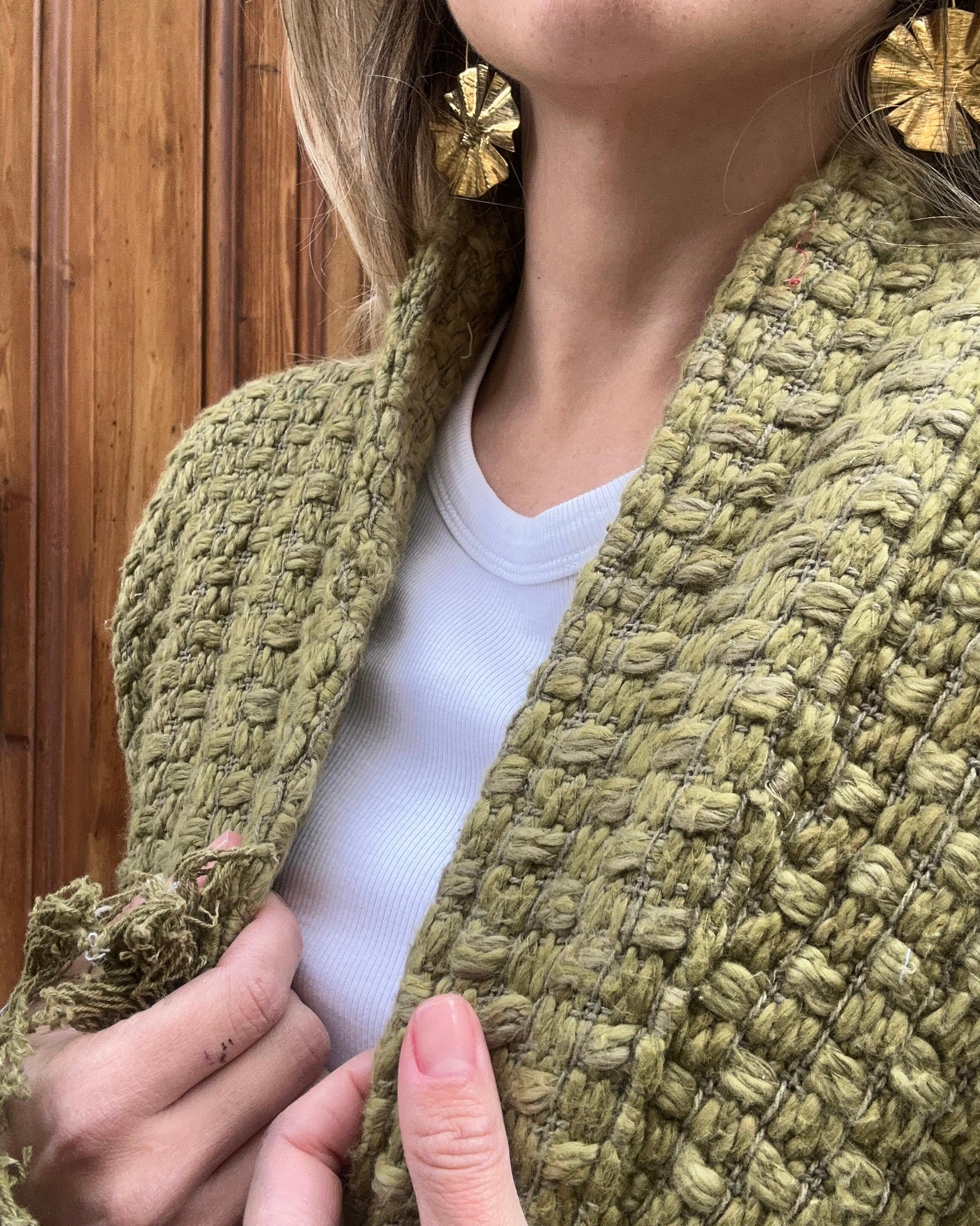 Chaqueta verde oliva con moneditas boho Anika