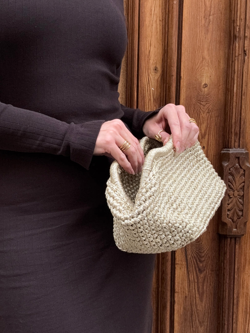 Bolso de Mano Meknés Metalizado