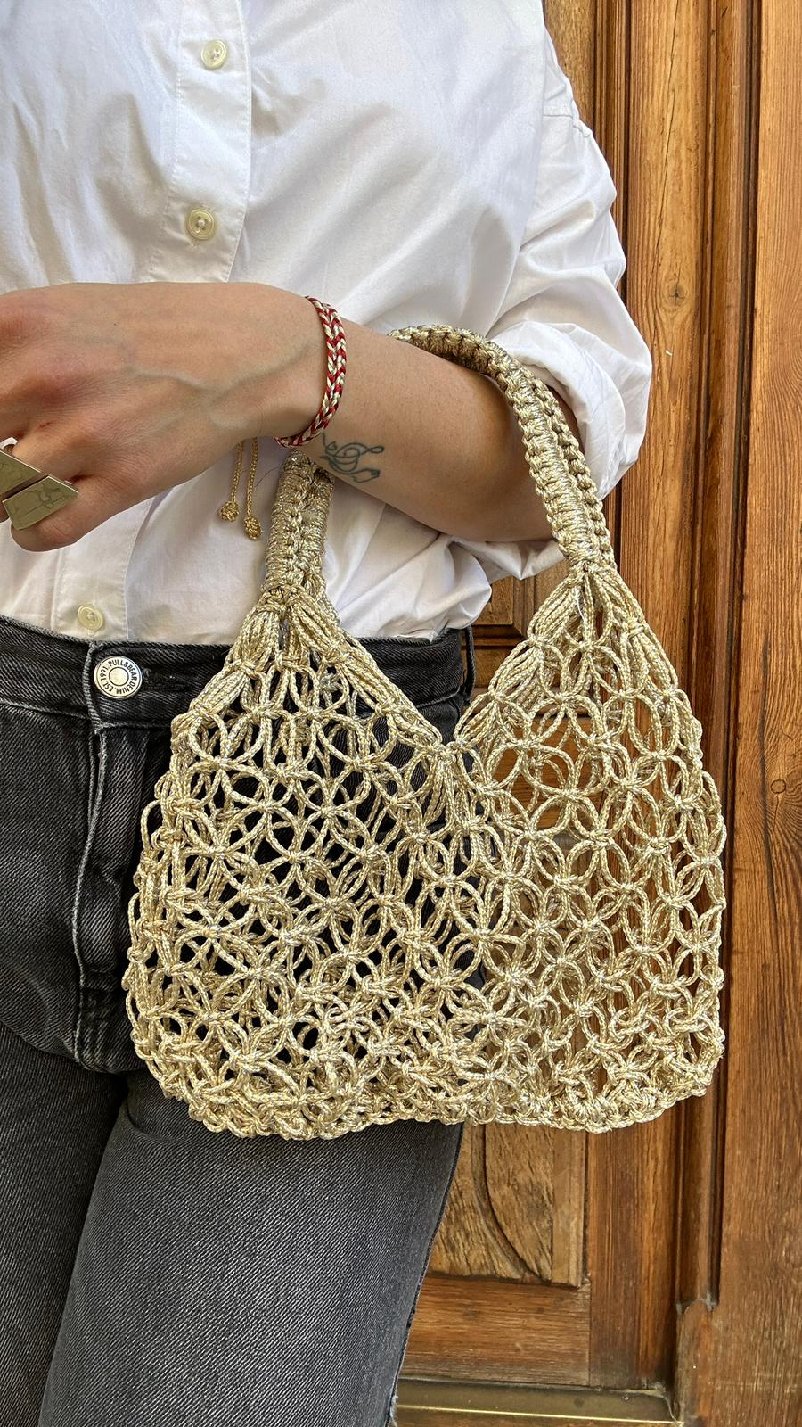 Bolso Rejilla Chauen Mini Metalizado