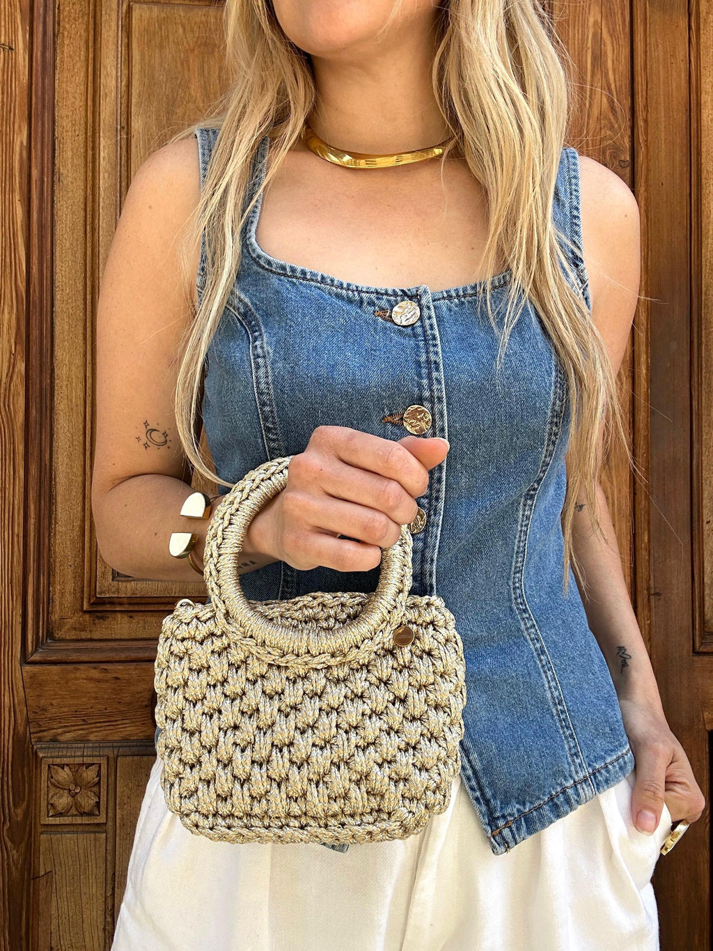 Bolso de Mano Agadir Mini Metalizado
