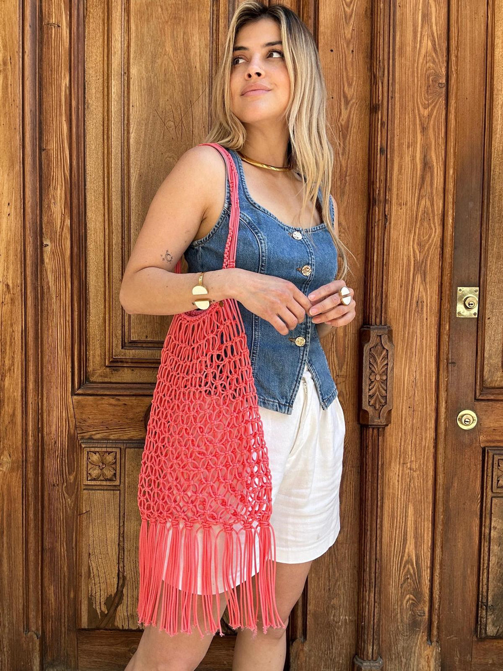 Bolso Rejilla Chauen Flecos