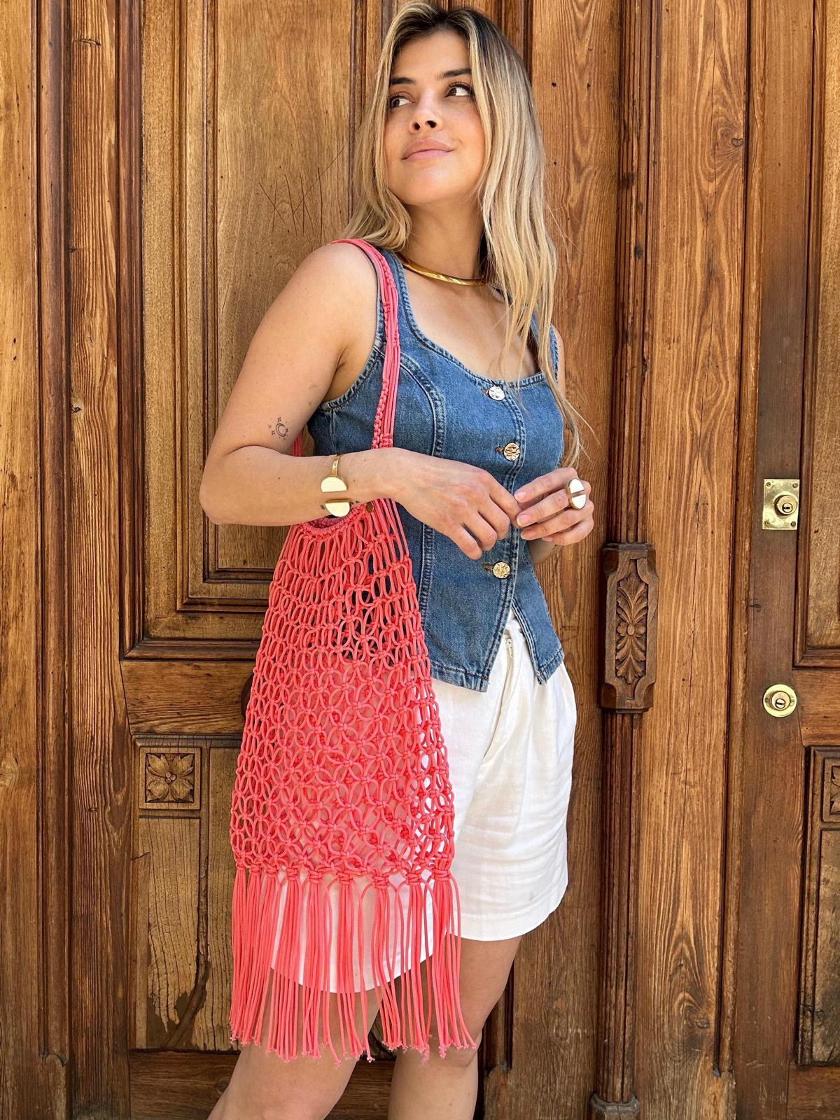 Bolso Rejilla Chauen Flecos