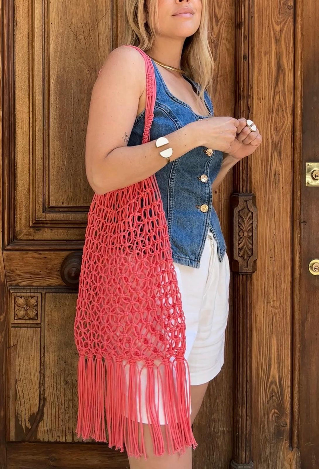 Bolso Rejilla Chauen Flecos