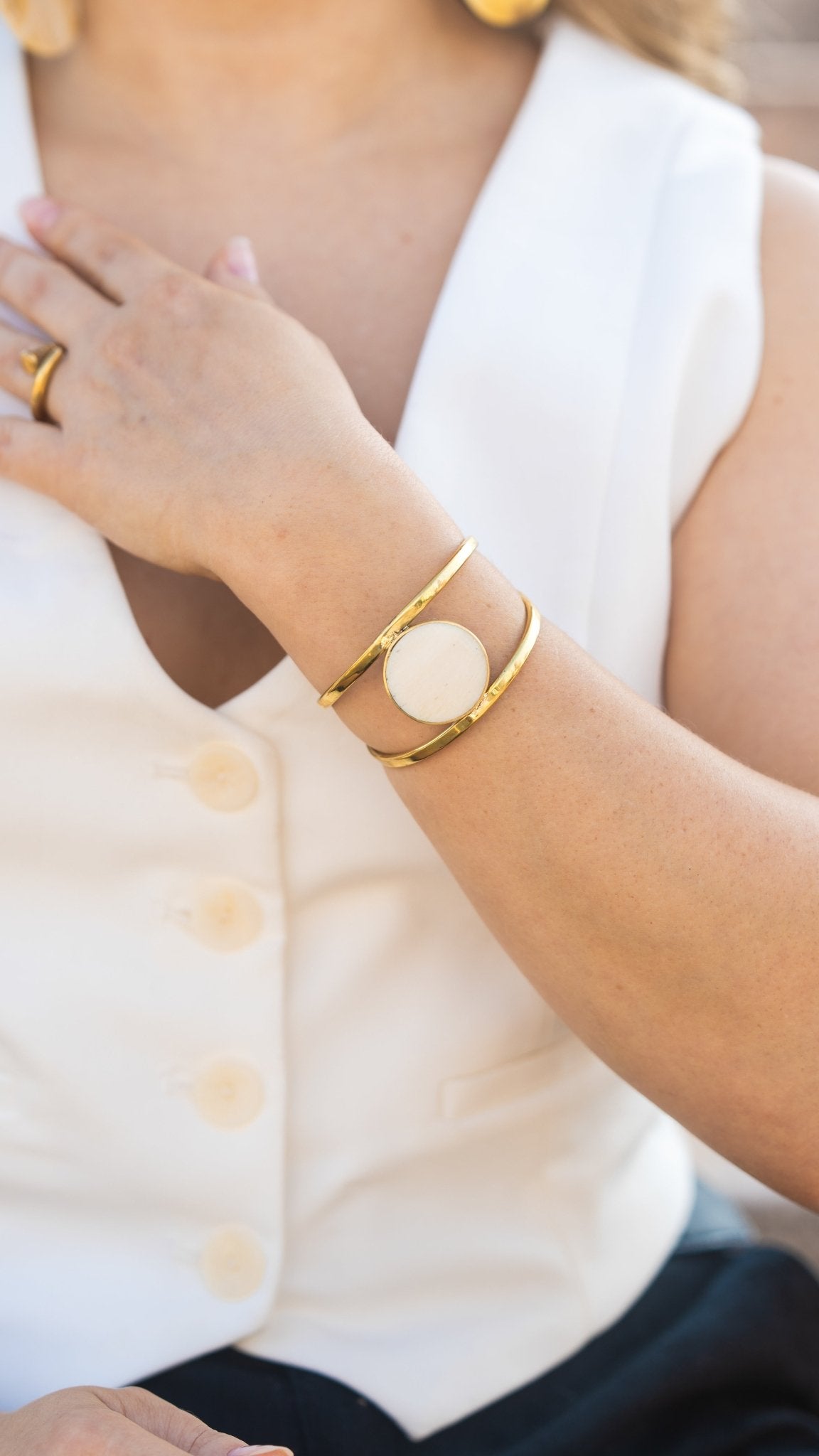 Brazalete Farida Blanco - LamuBrand